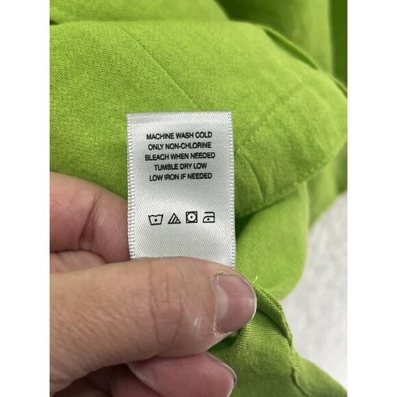 John Mark Rayon Tunic Large Wired Collar Green Lagenlook Artsy Long Sleeve Top - Picture 7 of 8